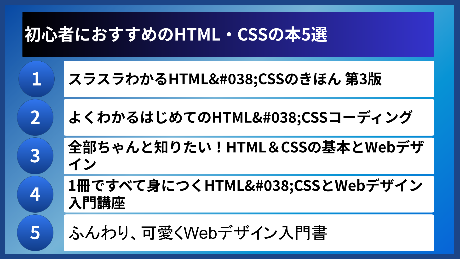 初心者におすすめのHTML・CSSの本5選