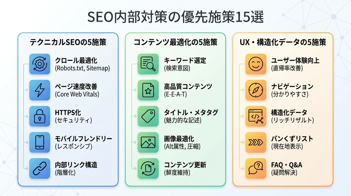 SEO内部対策の優先施策15選