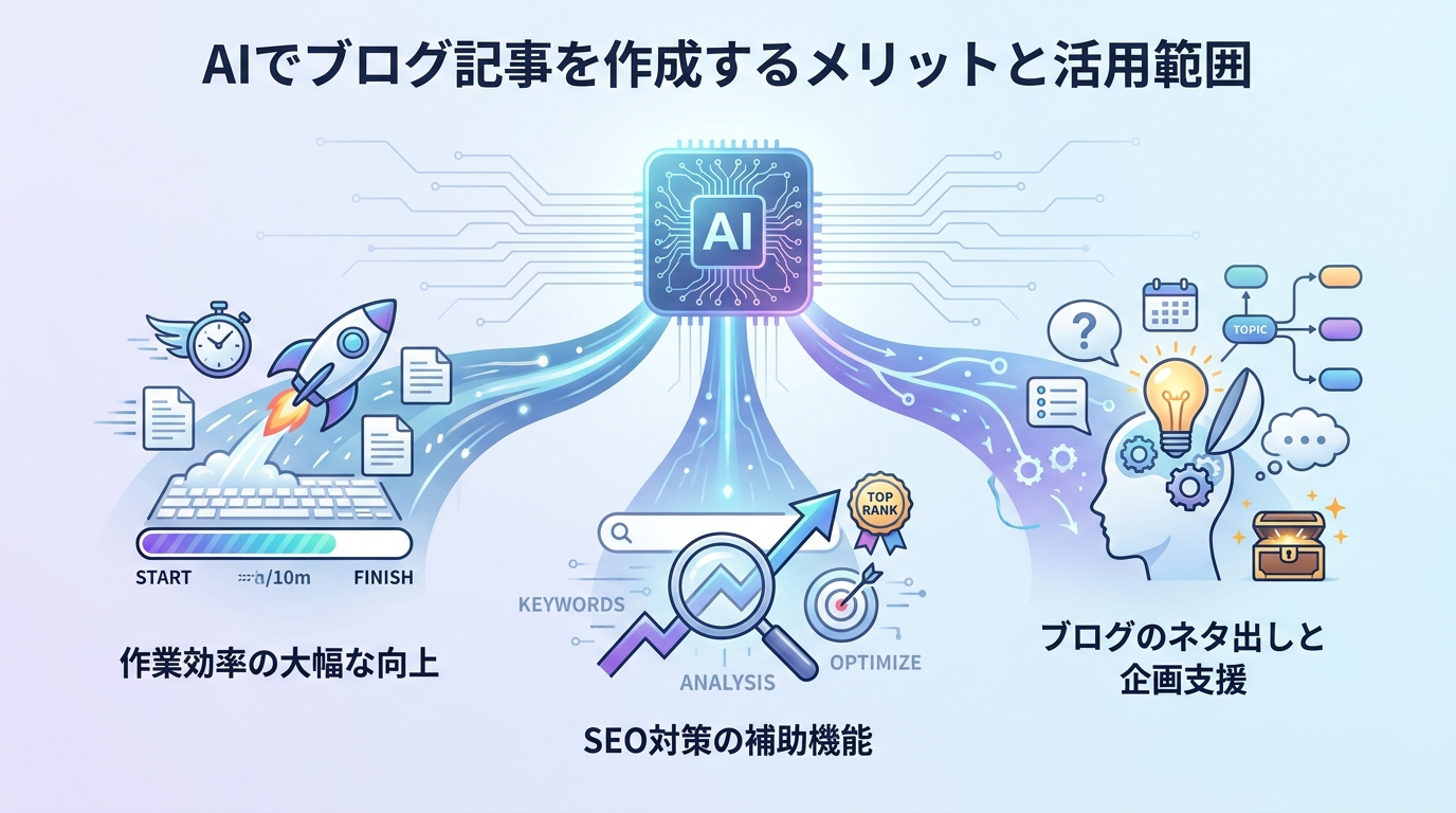 AIでブログ記事を作成するメリットと活用範囲