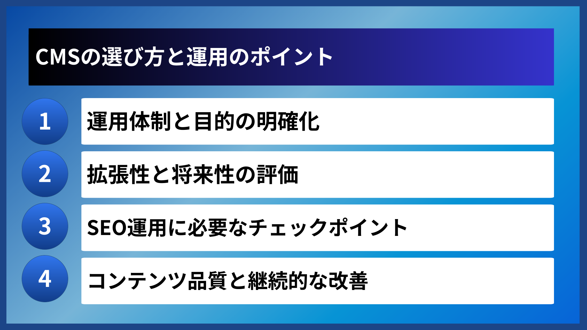 CMSの選び方と運用のポイント