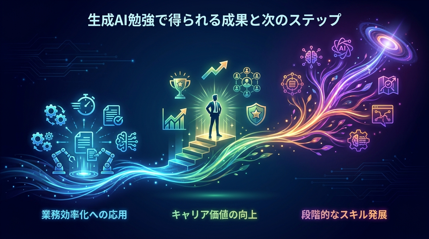生成AI勉強で得られる成果と次のステップ