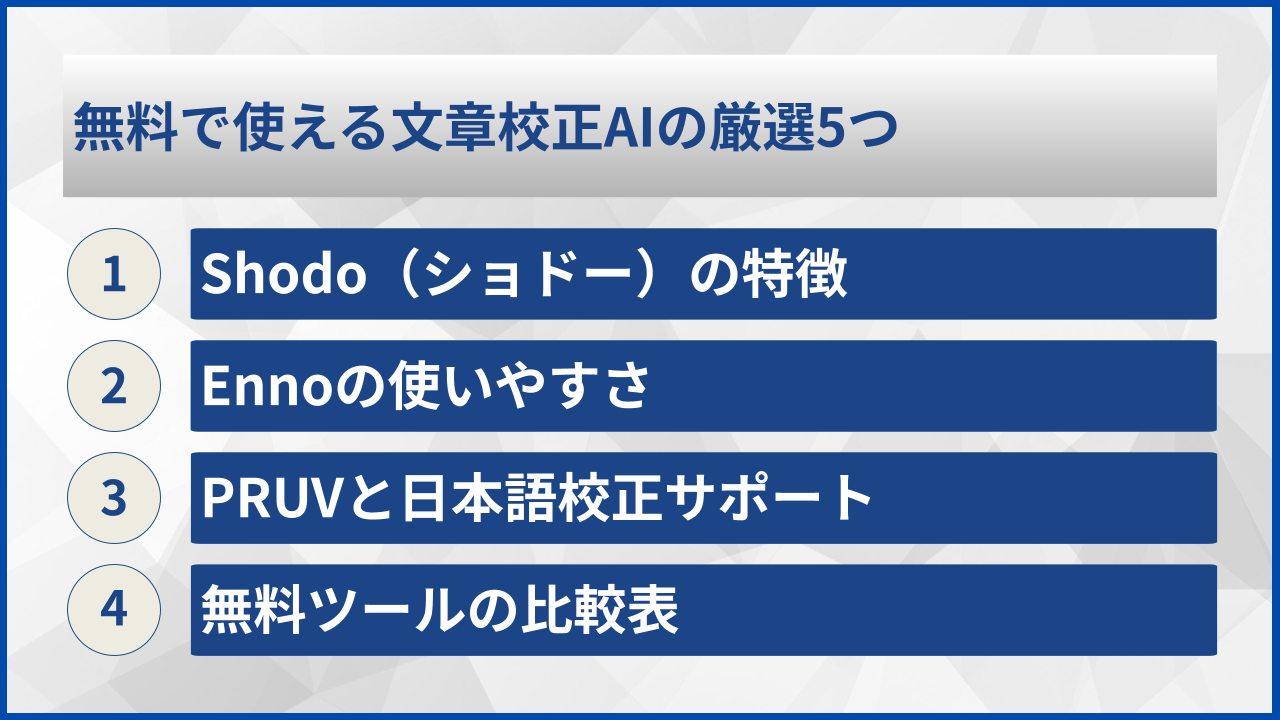 無料で使える文章校正AIの厳選5つ
