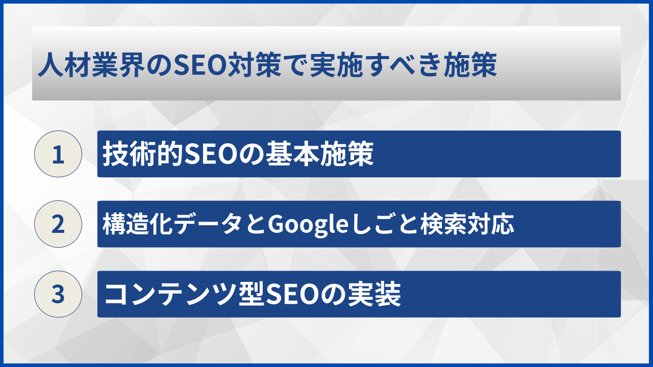 人材業界のSEO対策で実施すべき施策