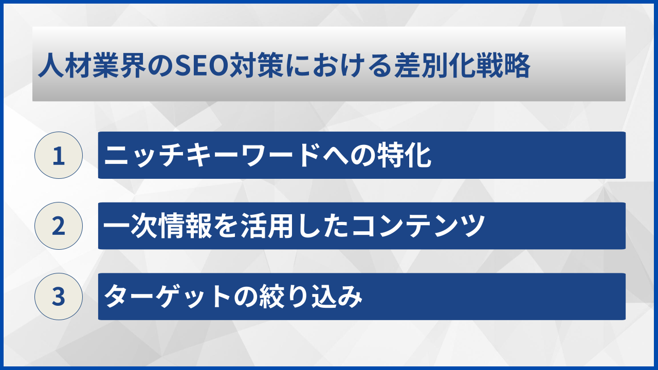 人材業界のSEO対策における差別化戦略