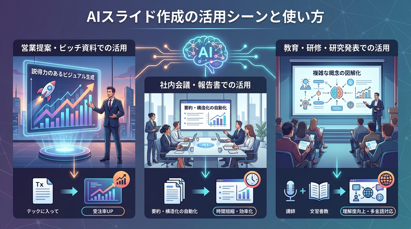 AIスライド作成の活用シーンと使い方