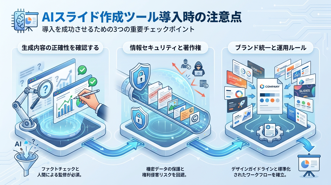 AIスライド作成ツール導入時の注意点