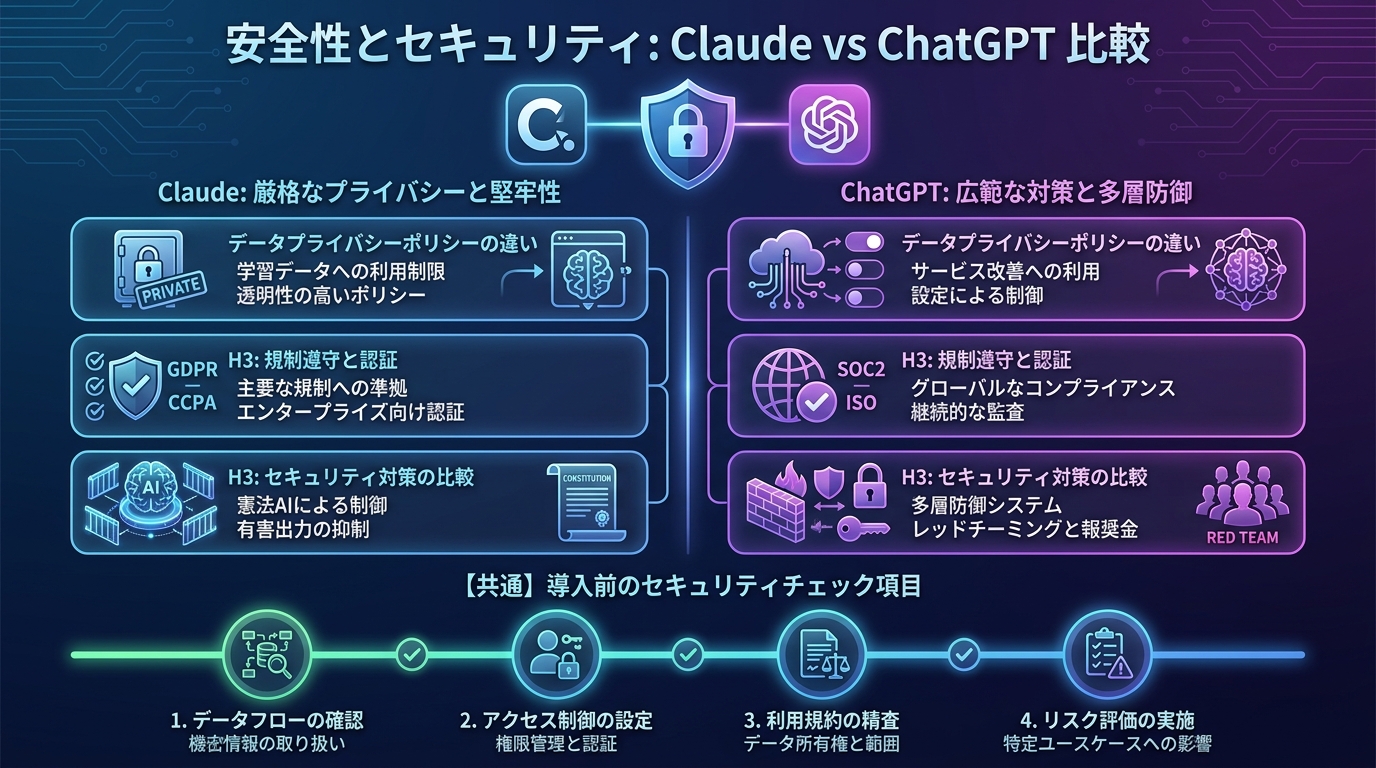 安全性とセキュリティのclaude chatgpt 比較