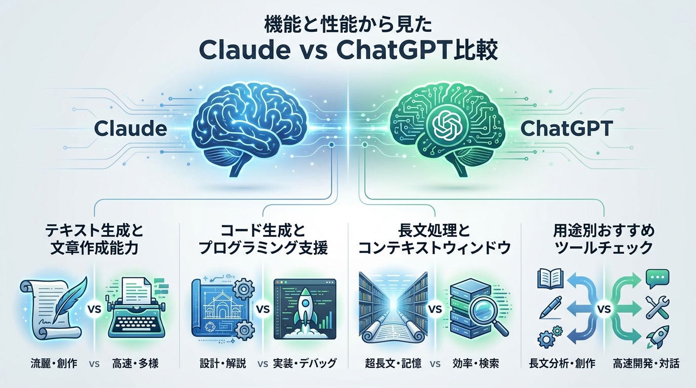 機能と性能から見たclaude chatgpt 比較