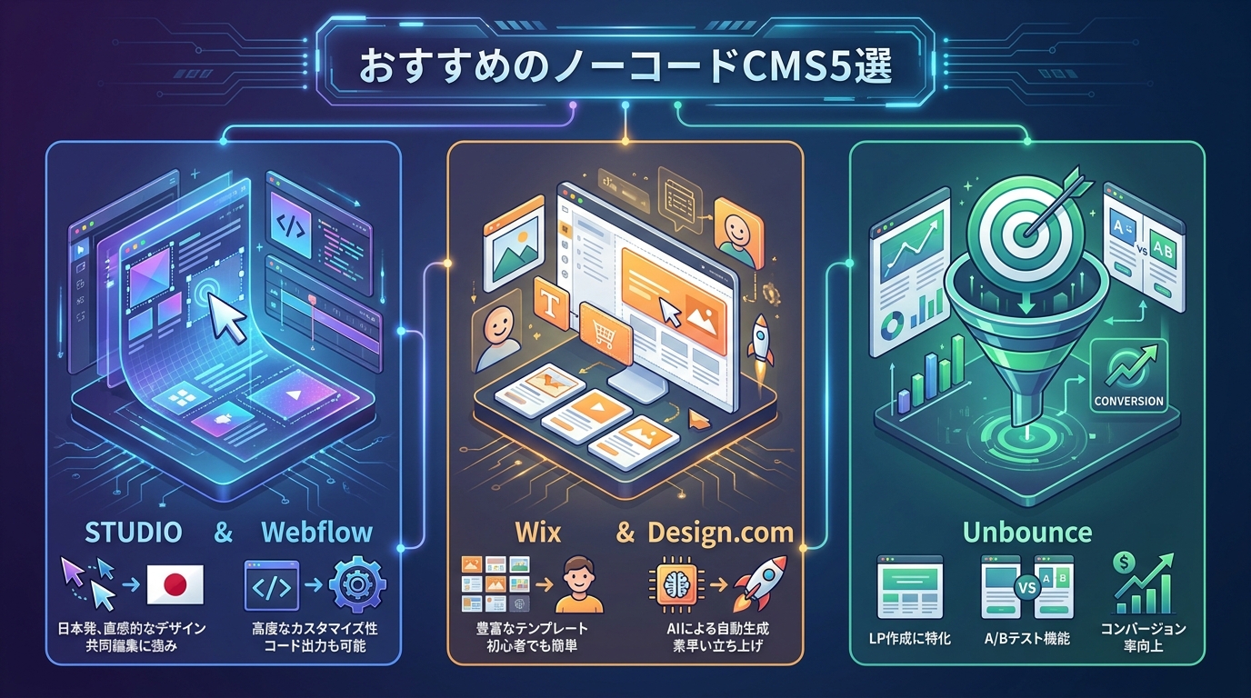 おすすめのノーコードCMS5選