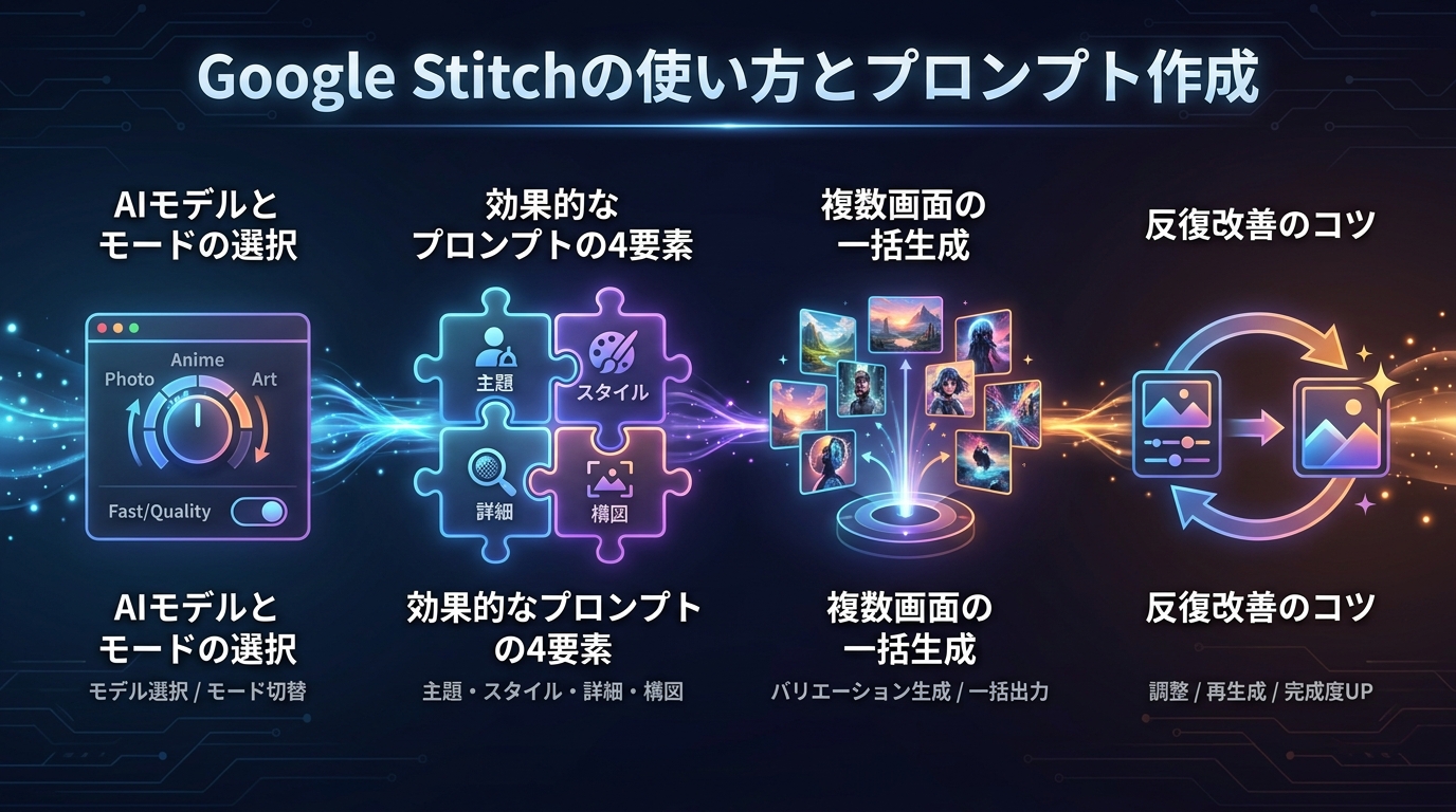 Google Stitchの使い方とプロンプト作成