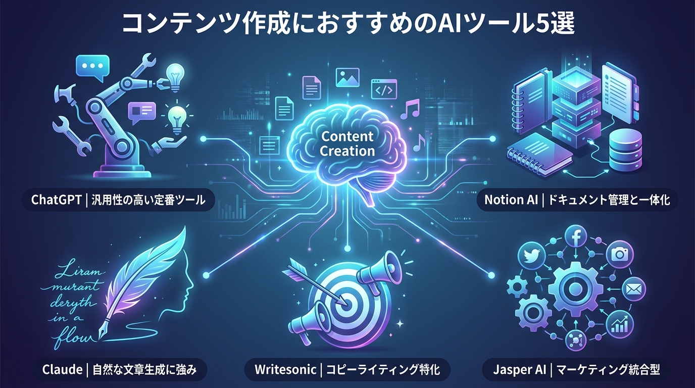 コンテンツ作成におすすめのAIツール5選