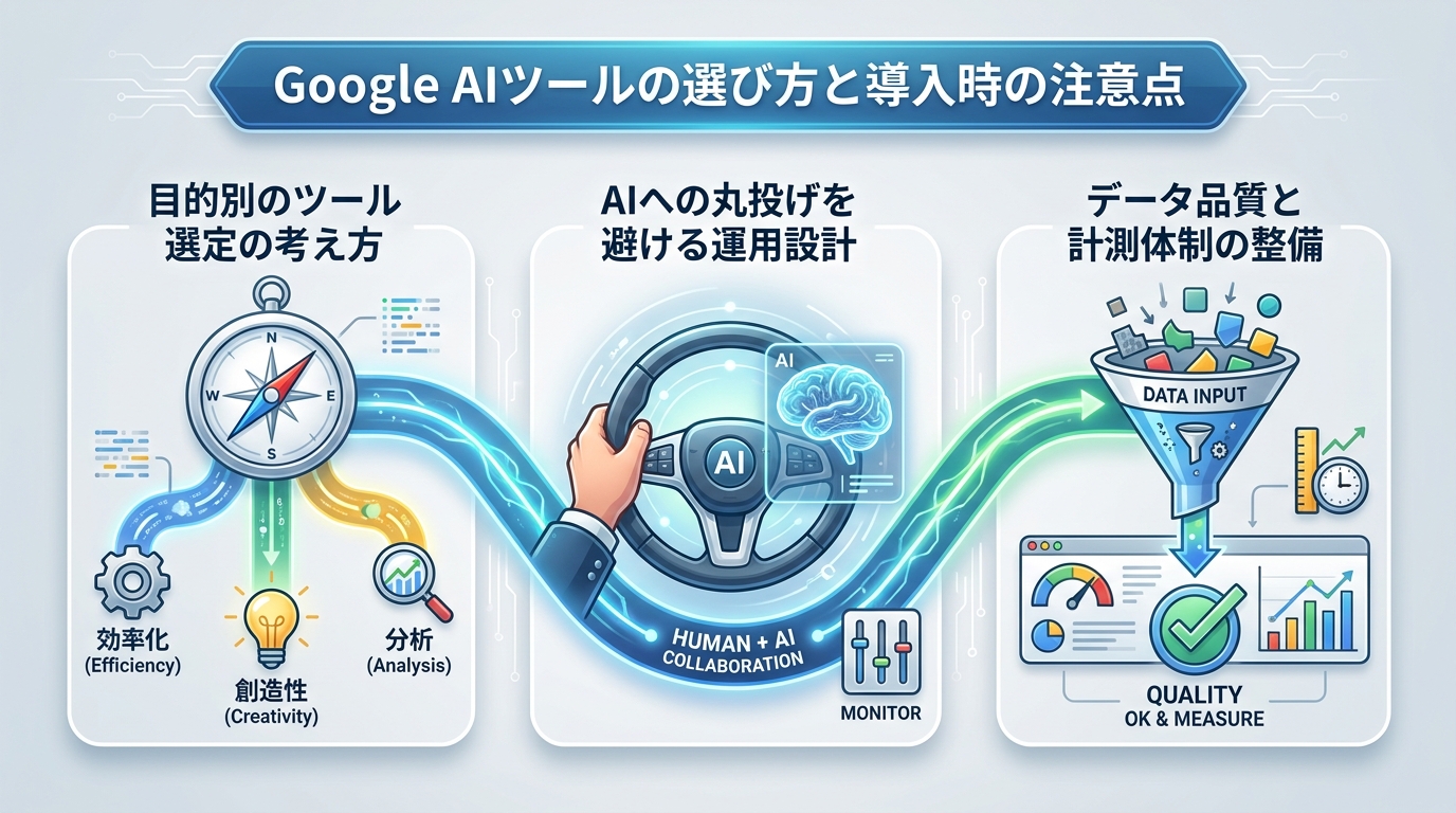 Google AIツールの選び方と導入時の注意点