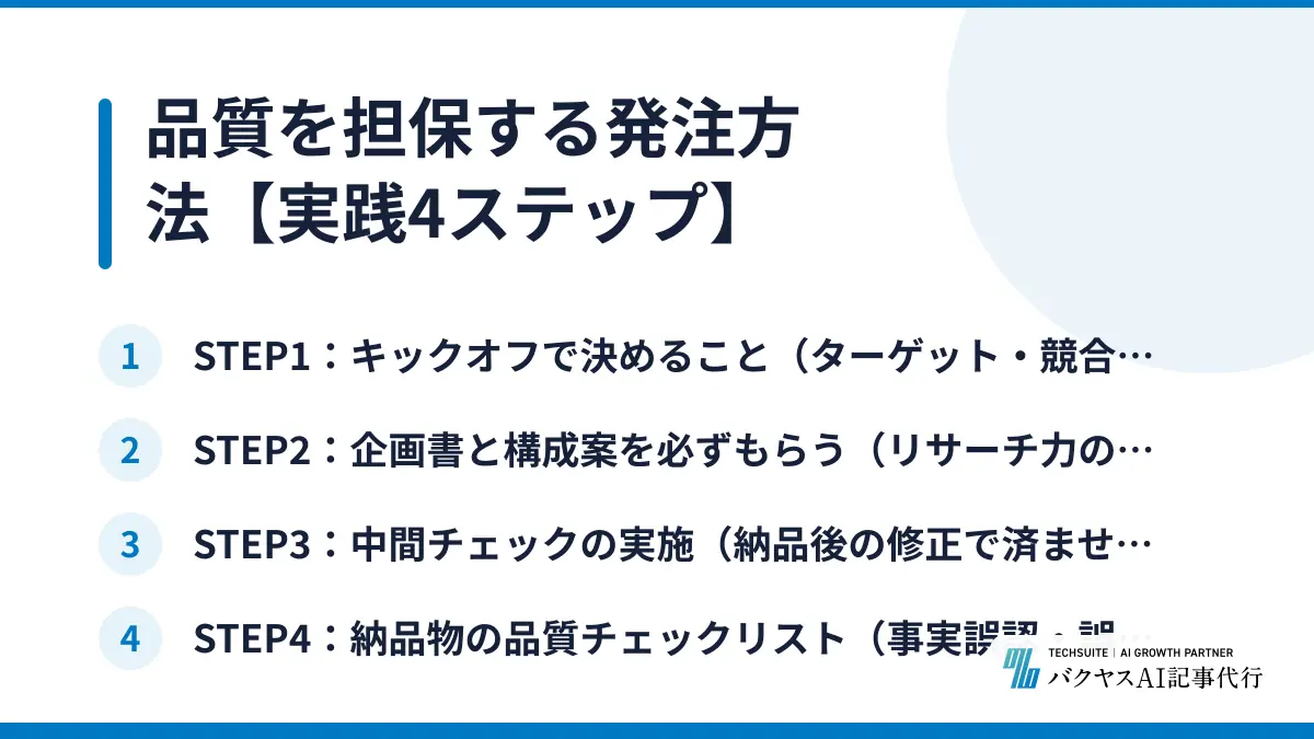 品質を担保する発注方法【実践4ステップ】
