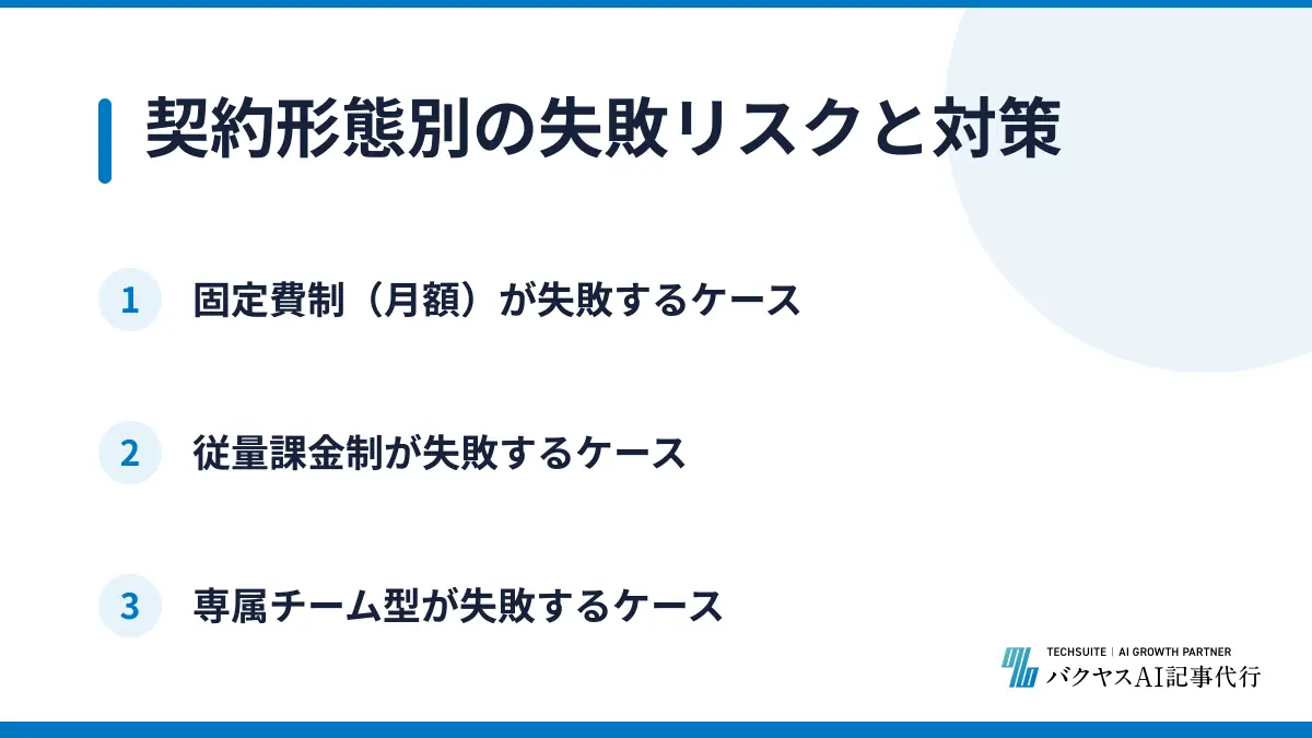 契約形態別の失敗リスクと対策