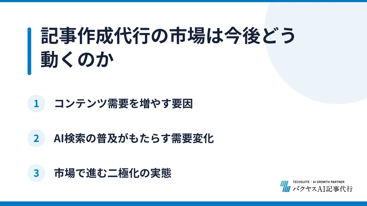 記事作成代行の市場は今後どう動くのか