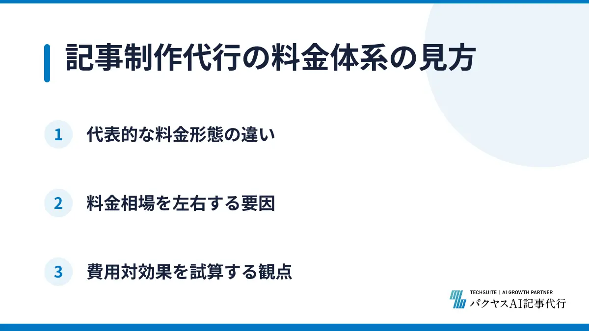 記事制作代行の料金体系の見方