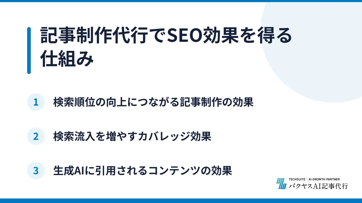 記事制作代行でSEO効果を得る仕組み