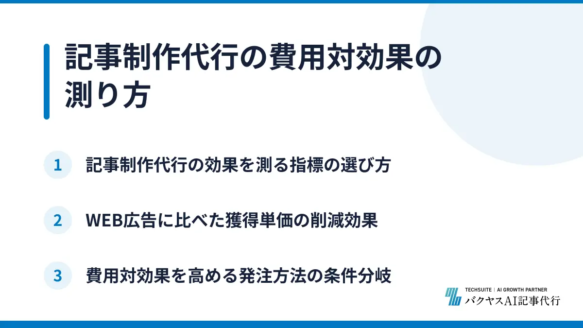 記事制作代行の費用対効果の測り方
