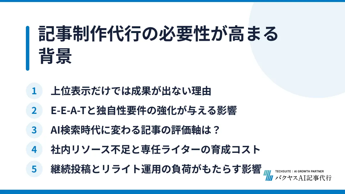 記事制作代行の必要性が高まる背景