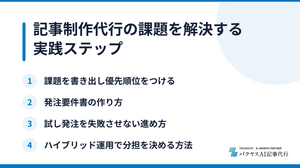 記事制作代行の課題を解決する実践ステップ