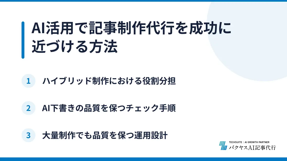 AI活用で記事制作代行を成功に近づける方法