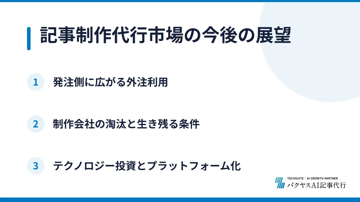 記事制作代行市場の今後の展望