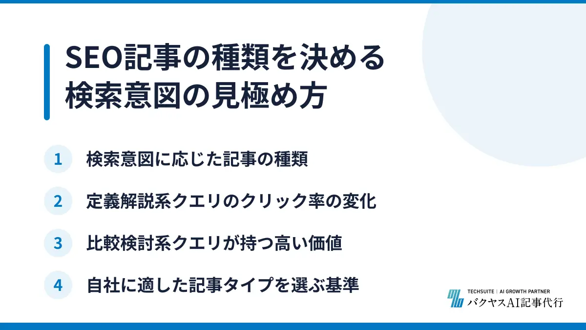 SEO記事の種類を決める検索意図の見極め方