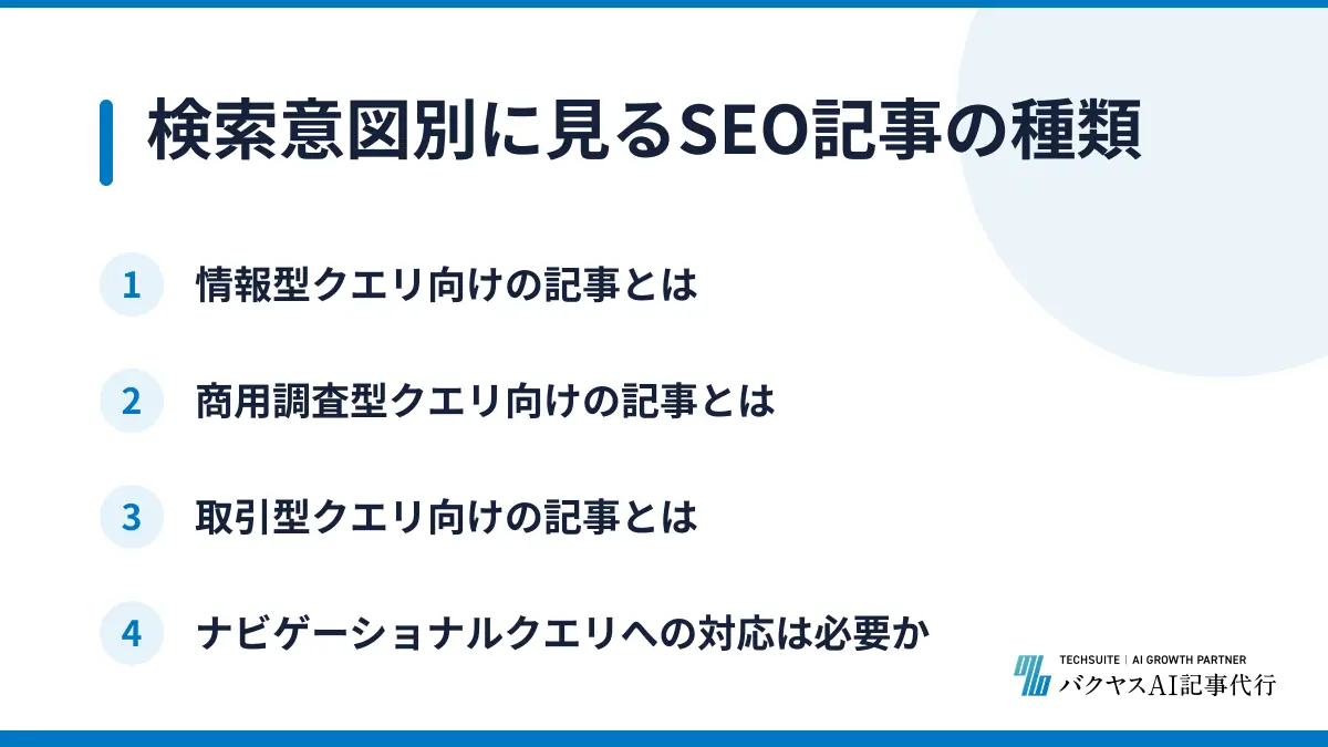 検索意図別に見るSEO記事の種類