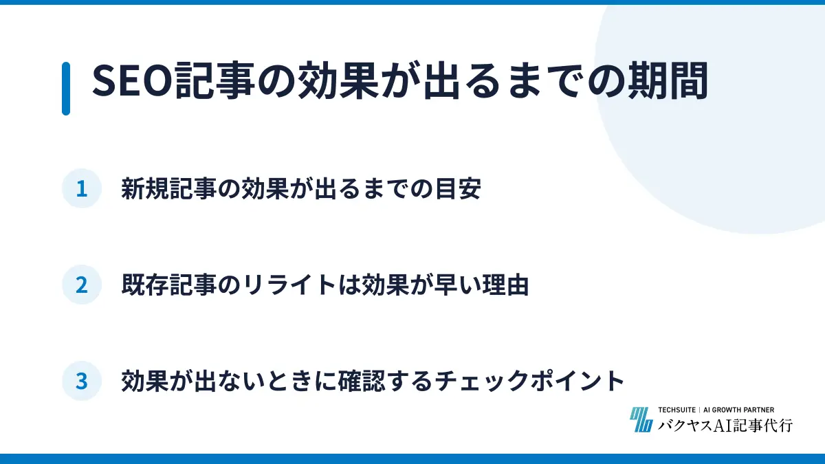 SEO記事の効果が出るまでの期間