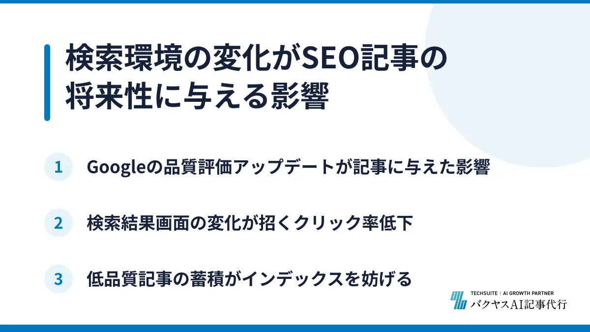 検索環境の変化がSEO記事の将来性に与える影響