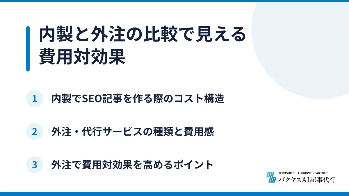 内製と外注の比較で見える費用対効果