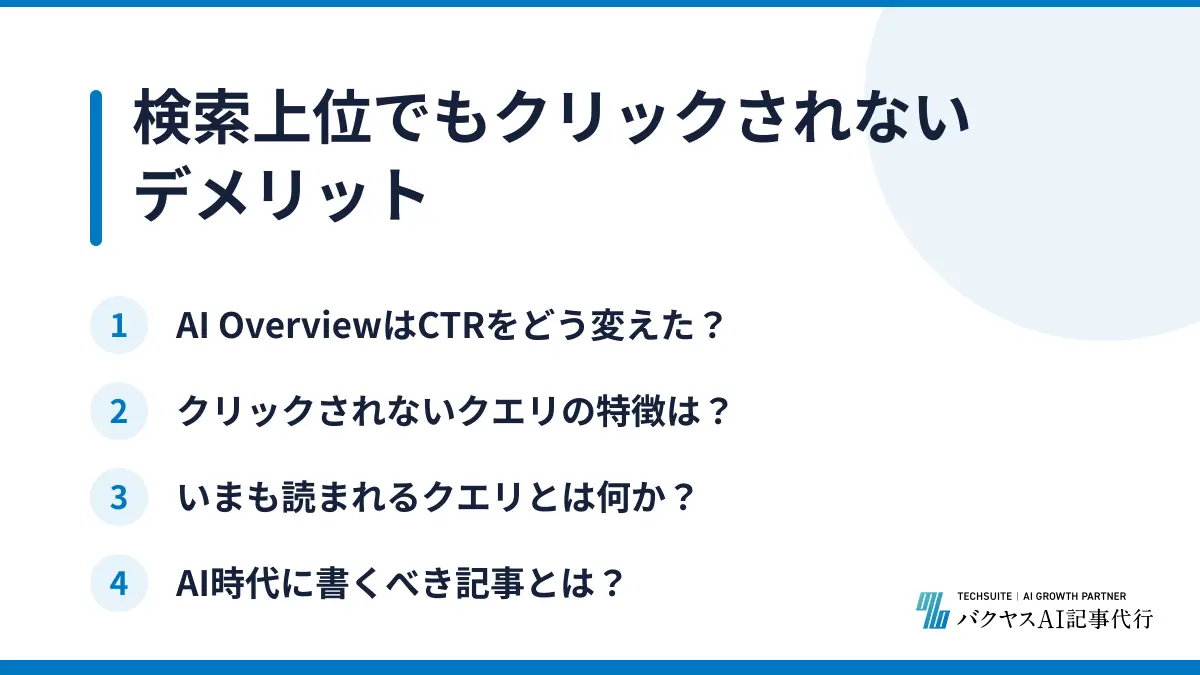 検索上位でもクリックされないデメリット