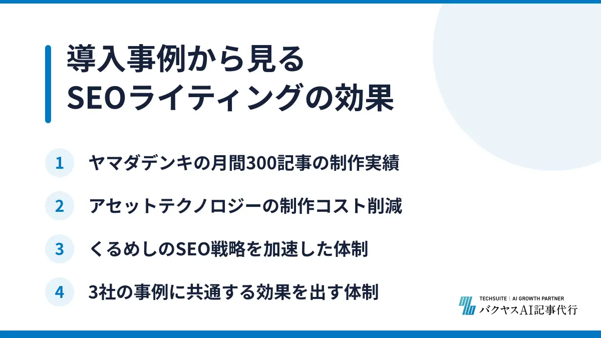 導入事例から見るSEOライティングの効果