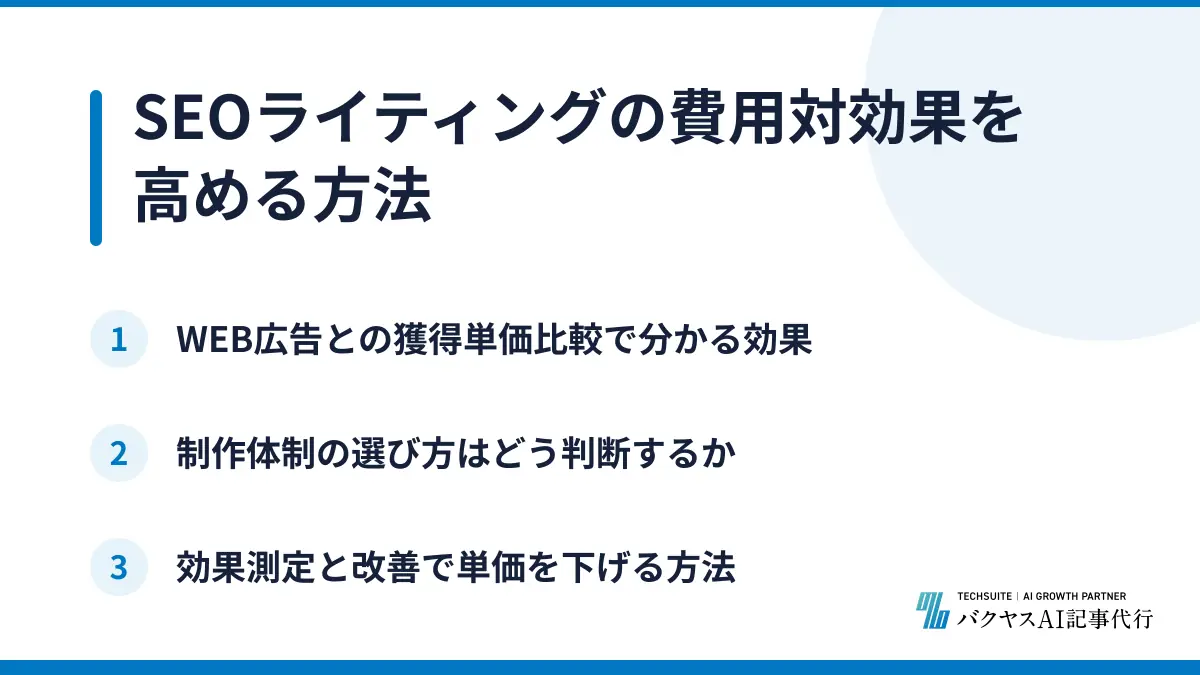 SEOライティングの費用対効果を高める方法
