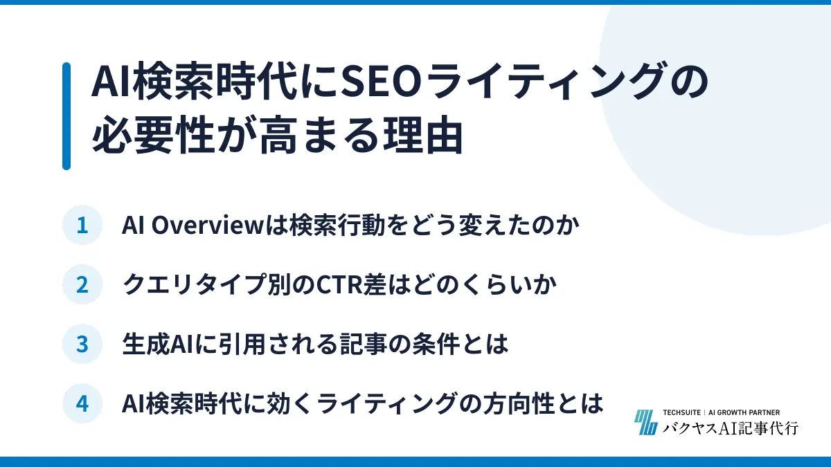 AI検索時代にSEOライティングの必要性が高まる理由