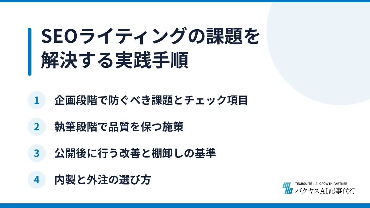 SEOライティングの課題を解決する実践手順