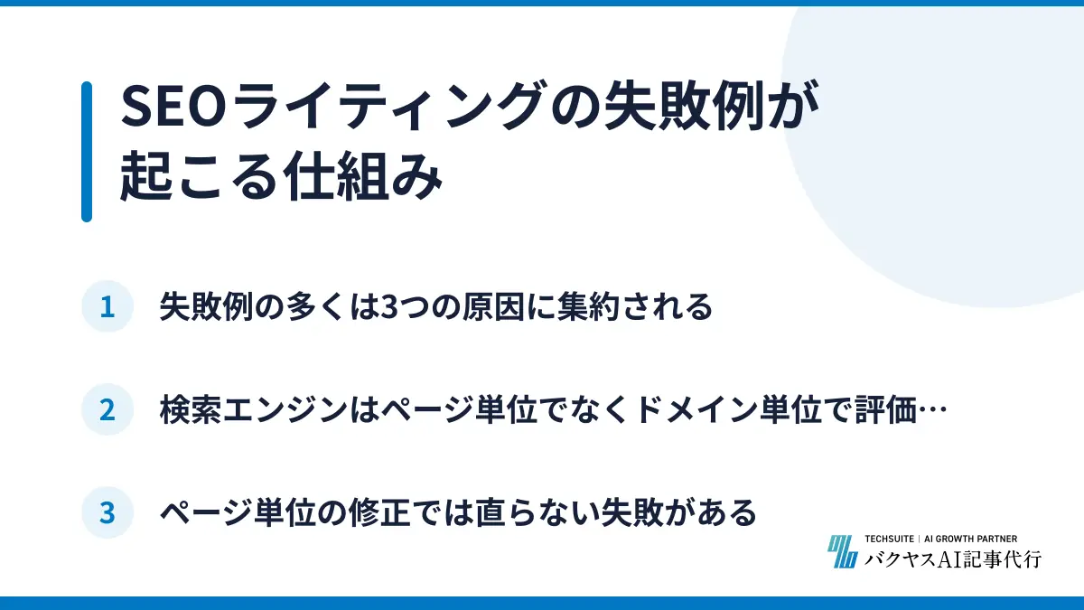 SEOライティングの失敗例が起こる仕組み