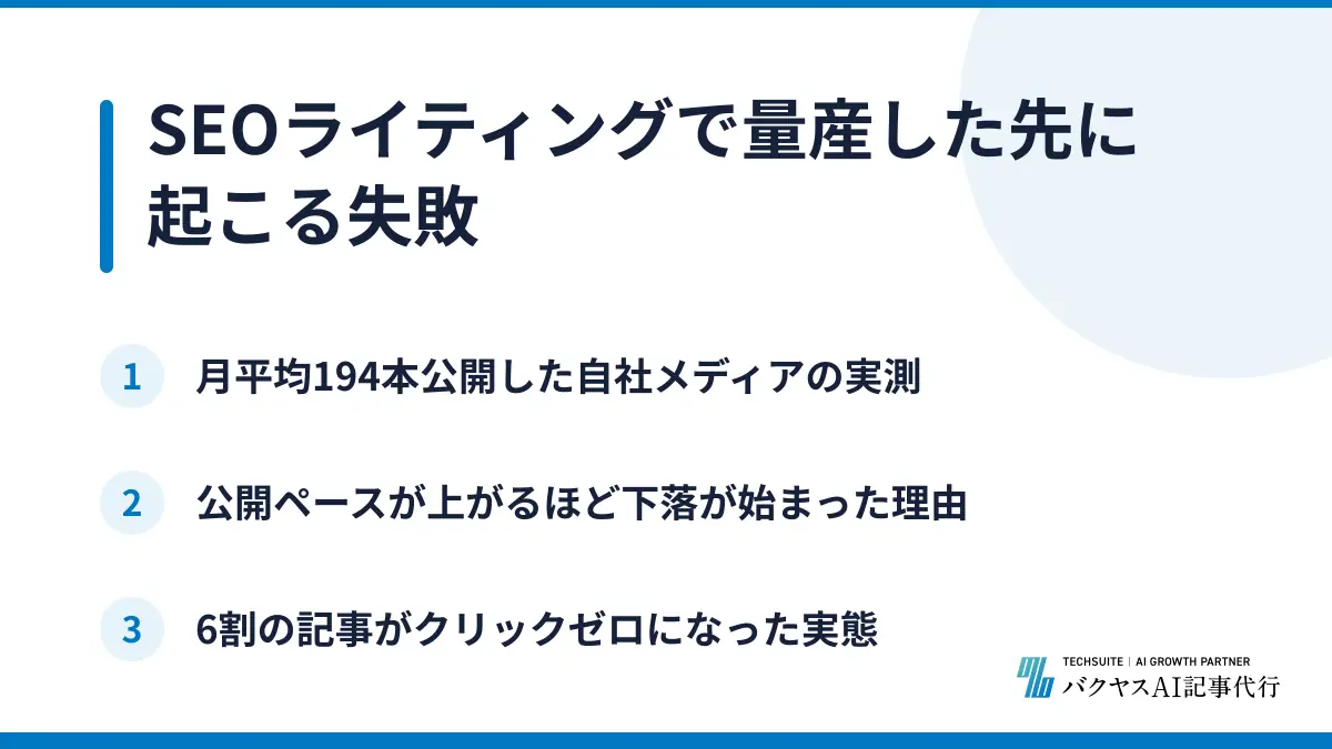 SEOライティングで量産した先に起こる失敗