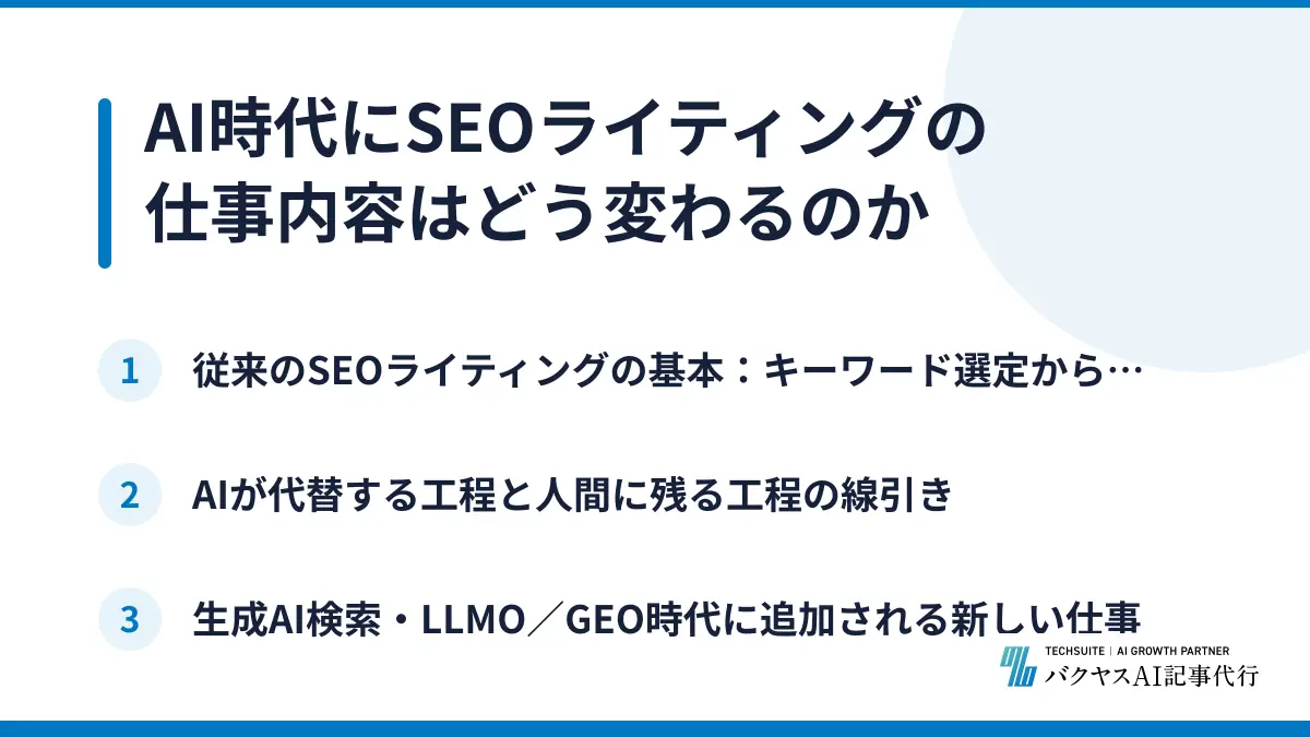 AI時代にSEOライティングの仕事内容はどう変わるのか