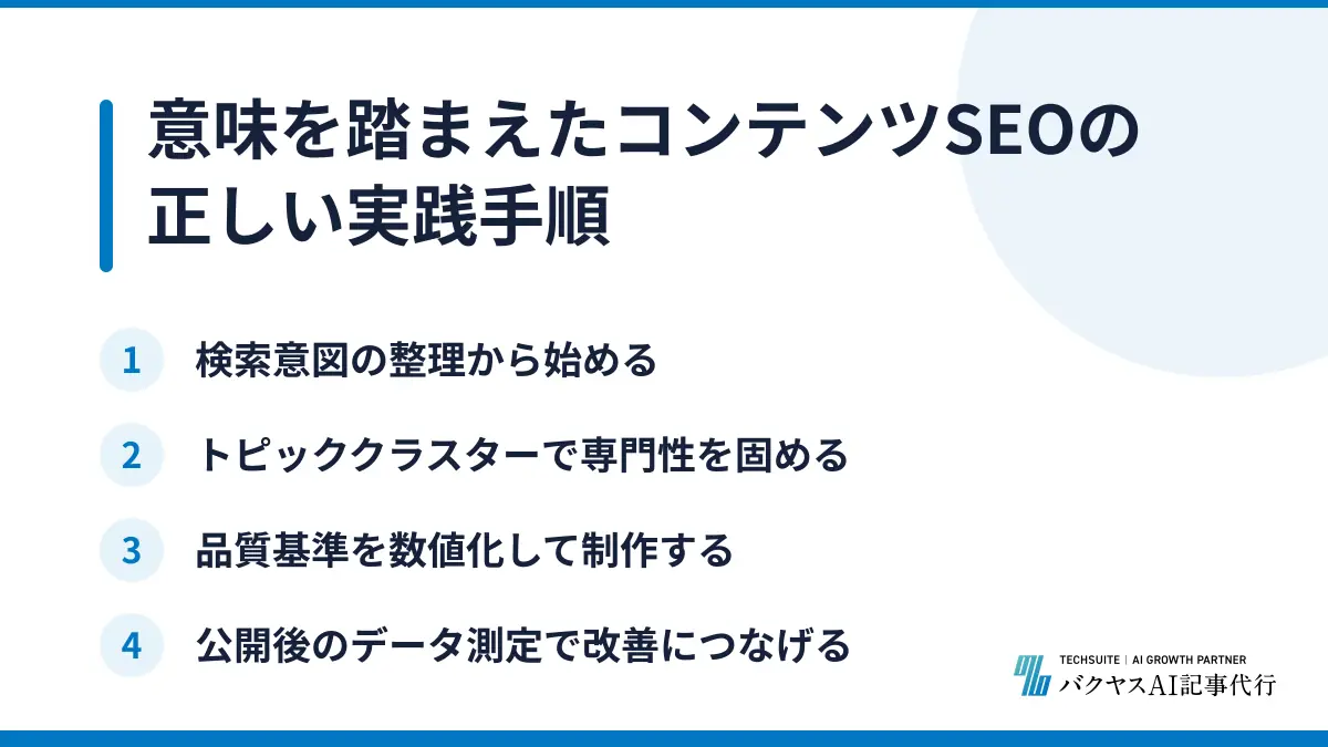 意味を踏まえたコンテンツSEOの正しい実践手順