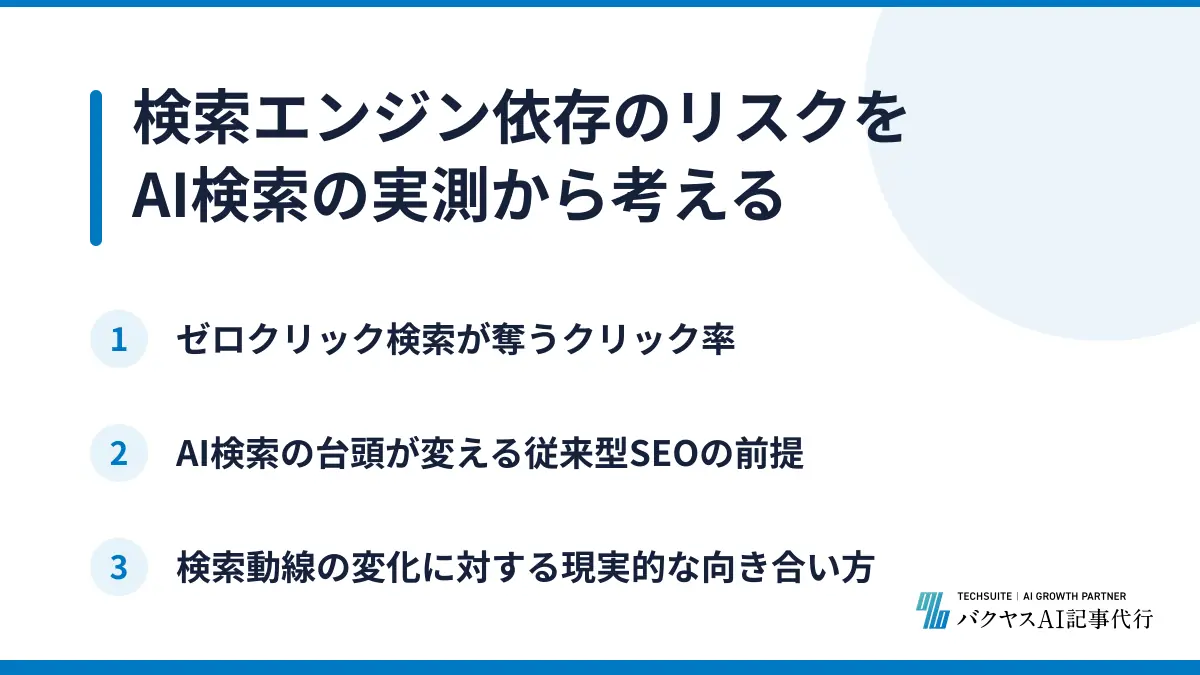検索エンジン依存のリスクをAI検索の実測から考える