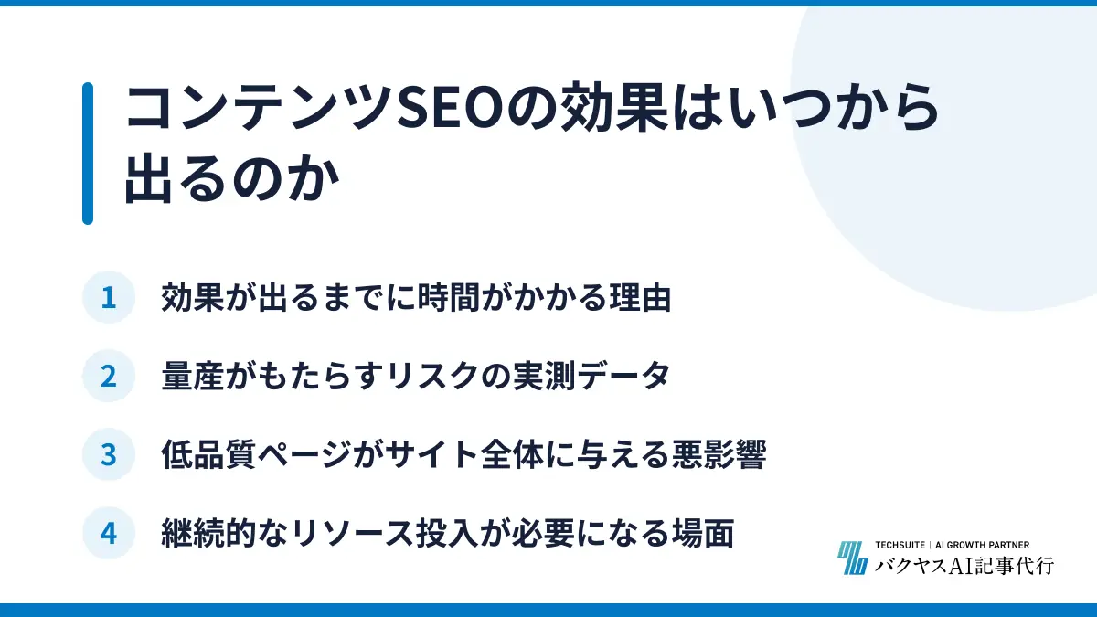 コンテンツSEOの効果はいつから出るのか