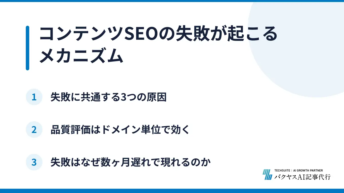 コンテンツSEOの失敗が起こるメカニズム
