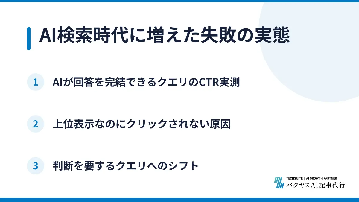 AI検索時代に増えた失敗の実態