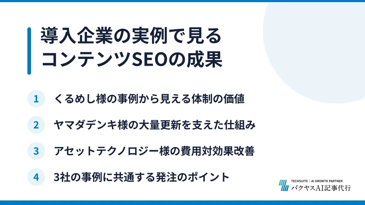 導入企業の実例で見るコンテンツSEOの成果