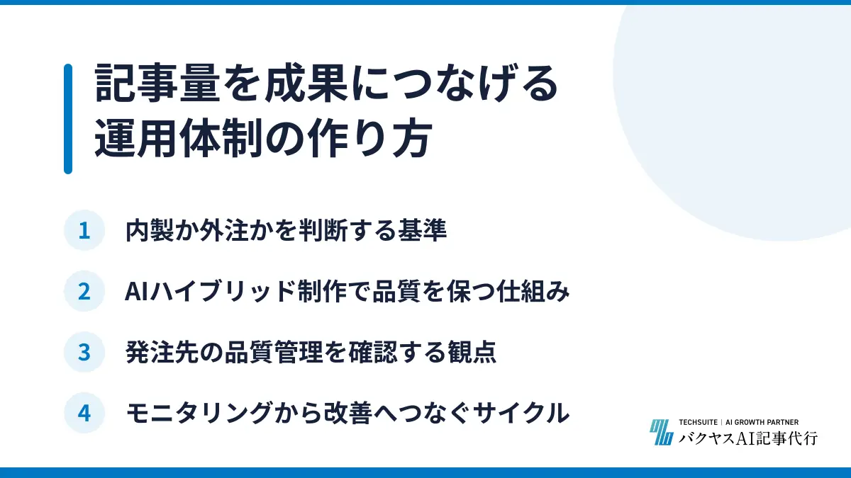 記事量を成果につなげる運用体制の作り方