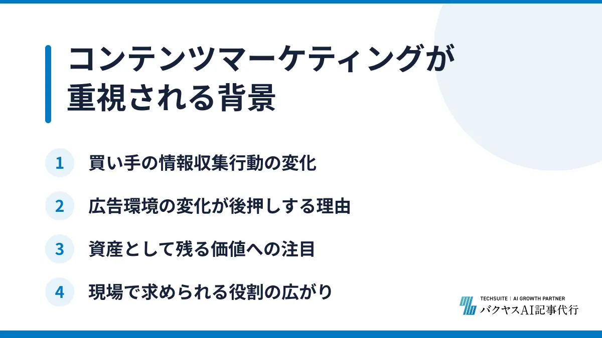 コンテンツマーケティングが重視される背景