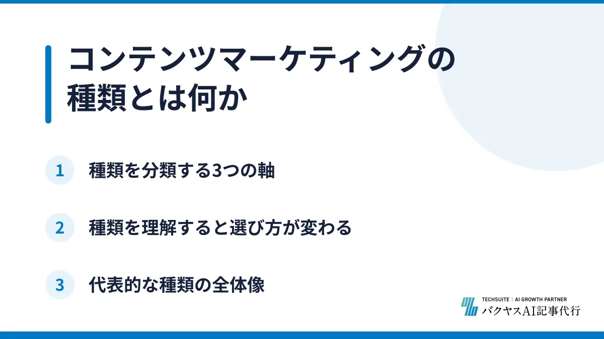 コンテンツマーケティングの種類とは何か