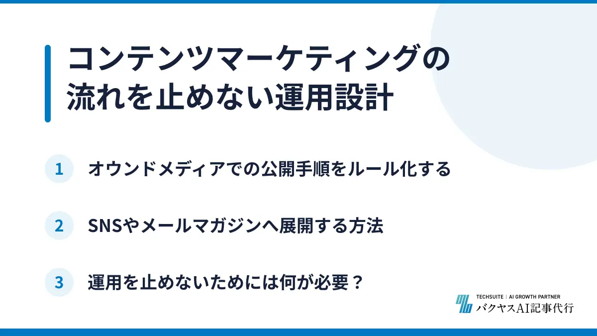 コンテンツマーケティングの流れを止めない運用設計