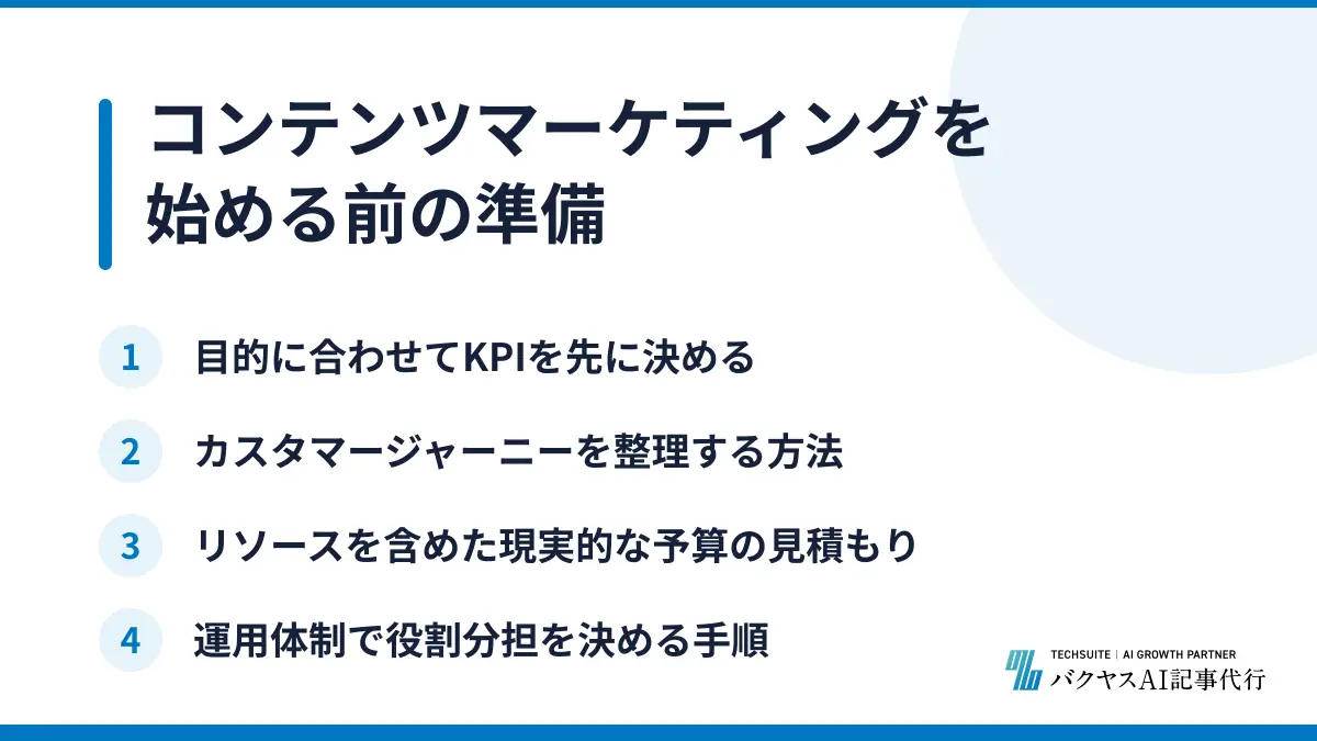 コンテンツマーケティングを始める前の準備